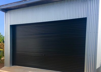 Shed with roller door